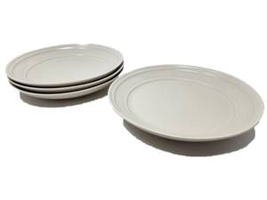 lot 15609 image: 10 4 pack Porcelain Courtland Dinner Plates Brown Threshold