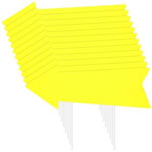 lot 15619 image: Barydat 12 Pcs Arrow Signs with Stakes Corrugated Plastic This Way Blank Arrow Directional Yard Signs for Wedding Parking Sign Outoor(17 x 6 Inches,Yellow) - Retail $19