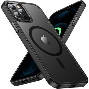 lot 16055 image: CASEQUUE Magnetic iPhone 1212 Pro Case, Military Grade Drop Tested, Compatible with MagSafe, Shockproof Translucent Hard Back Soft Slim Protective Case, Black - Retail $18