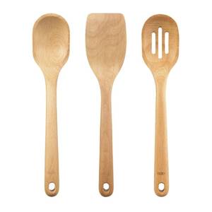 lot 16074 image: OXO Good Grips 3- Piece Wooden Utensil Set - Retail $17