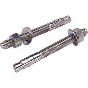 lot 16108 image: Levanco 38 X 3in Concrete Anchor, 304 Stainless Wedge Anchor with Excellent Anti-Rust Performance, 304(18-8) Stainless Steel Concrete Anchors and Screws Kit (10pcs) - Retail $15in