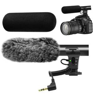 lot 16109 image: tikysky Camera Microphone, Video Microphone for DSLR Close Interview Shotgun Mic for Canon Nikon Sony Fuji Mic with Windscreen, Compatible with Camera with 3.5mm (18) TRS Plug - Retail $28in