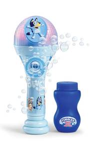 lot 16124 image: BLUEY Dance Mode Bubble Machine and Toy Microphone  Bluey Toy for Baby, Toddlers and Kids  Includes Bubble Solution - Retail $13