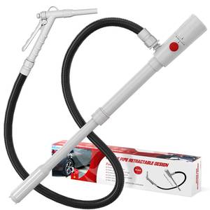 lot 5883 image: anngrowy Portable Transfer Pump Battery-Powered Stick Fuel Transfer Pump with Hand Trigger Nozzle, 2.8GPM Flow Rate and 53.7� Hose, Gas Pump Fits Most Gas Cans for Pumping Gasoline, Kerosene, Diesel - Retail $35