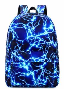 lot 6020 image: Boy School Backpack Elementary Middle Lightning Bookbag Laptop Teenager Waterproof Lightweight 17 Inches (1-Blue) - Retail $30