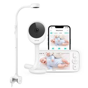 lot 6023 image: NETVUE Peekababy Baby Camera Monitor Video - Baby Monitor with Camera and Audio, 5 Display, 2-Way Talk, 4 in 1 Bracket Meets The Needs in All Scenarios, Smart Phone App, Cry Detection - Retail $120in