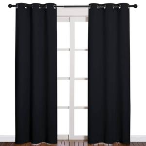 lot 6034 image: NICETOWN Halloween Thermal Insulated Black Blackout CurtainsDrapes 84 inches Length 2 Panels Set for Living Room, 42 inches Wide, Privacy Sound Reducing Room Darkening Draperies Window Treatment - Retail $29