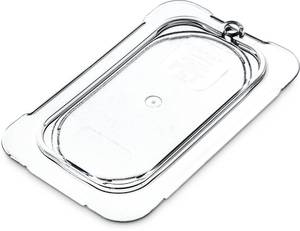 lot 6040 image: Carlisle FoodService Products 10336U07 StorPlus Ninth Size Polycarbonate Universal Flat Surface Food Pan Lid, Clear (Pack of 6) - Retail $22