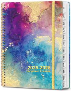 lot 6041 image: Academic Planner 2025-2026, Weekly and Monthly Calendar Planner Book, July 2025 � June 2026, Hardcover Organizer with Tabs, Perfect for Teachers, Students, Women and Men, A5 (6.4 x 8.5in) - Gold - Retail $8in