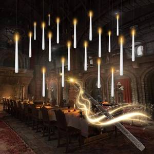 lot 6047 image: kakoya Flameless Floating Candles with Wand20 Pcs Magic LED Hanging Taper CandlesFlickering Battery Operated Taper Candle with Wand Remote for Halloween Decorations Best GiftWhite - Retail $30