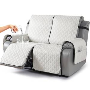 lot 11147 image: TAOCOCO 100percent Waterproof Recliner Covers, Recliner Sofa Covers with Leg Straps, Reversible Recliner Couch Cover for Reclining Chair, Washable Couch Protector for Pets Kids(2 Seater, Off White) - Retail $57