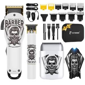 lot 11168 image: BESTBOMG� Hair Clippers for Men Professional, Beard Trimmer Kits and Sets, Electric Shavers, Hair Clippers and Trimmer Ceramic T-Blade, for Barber, for Gifts - Retail $80