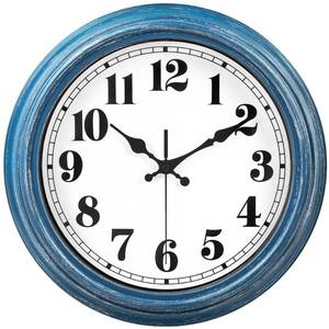 lot 11180 image: JENLYSTIME 12 Inch Retro Wall Clock Silent Non Ticking Battery Operated Movement Easy to Read Wall Clocks Decorate for Bedroom Living Room Kitchen Office(Blue) - Retail $19