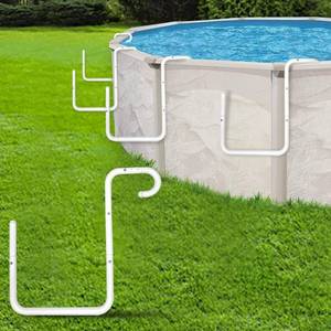 lot 11191 image: Jantens Solar Cover Holder for Above Ground Pool, Adjustable Solar Saddle Pool Cover Holder Designed for Steel-Wall Above-Ground Swimming Pools, Keep Solar Blankets Off The Ground(5 PCS) - Retail $80