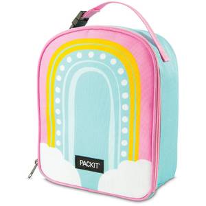 lot 12334 image: PackIt� Freezable Playtime Lunch Box, Rainbow, Built with EcoFreeze� Technology, Collapsible, Reusable, Zip Closure With Buckle Handle, Perfect for Keeping Lunches Fresh Large - Retail $19