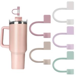 lot 12349 image: Velaco 5Pcs 0.4in10mm Diameter Silicone Straw Covers Cap Compatible with Stanley 20 30and40 Oz Cup, Straw Toppers for Stanley 40 Oz Tumbler with Handle, Dust-Proof Straw Caps for Water Bottle - Retail $5