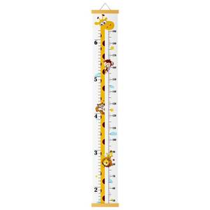 lot 12353 image: Baby Height Growth Chart, Canvas Height Chart for Kids Baby Child Toddler Boys Girls, Wood Growth Chart for Wall Room Nursery Decor, Hangable and Removable Waterproof Measuring Wall Ruler for Bathroom - Retail $16