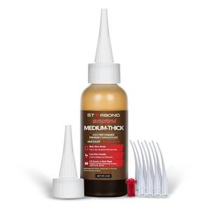 lot 12362 image: STARBOND 2 oz. Dark Brown Medium-Thick CA Glue (Premium Cyanoacrylate Super Glue) Knot Filler 500 CPS Viscosity for Woodworking, Woodturning, Carpentry, Guitar, RC Hobby - Retail $21