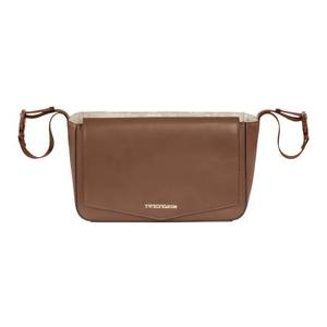 lot 12364 image: TWELVElittle Stroller Organizer Peek A Boo Stroller Caddy 2.0, Travel caddy with Wipes Case in Vegan Leather, Toffee - Retail $25