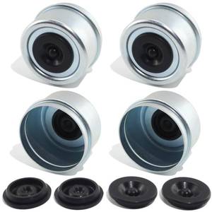 lot 12367 image: GREPSPUD 4pcs 2.44 Trailer Hub Dust Caps, Trailer Spindle Axle Bearing Dust Cap Cup Grease Cover Caps and Extra Rubber Plugs for 5200 to 6000 lbs Boat Trailer Dexter EZ Lube Trailer Camper RV Axles - Retail $17