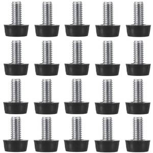 lot 12382 image: EZALOR M8 Thread Adjustable Furniture Levelers Screw in Threaded 20 Pcs, Galvanized Steel Screw Foot Levelers Screw On Furniture Glide Leveling for Table, Chair, Furniture Legs - Retail $10