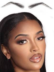 lot 18207 image: False Eyebrows for Women Realistic Human Hair Brow Extensions Easy to Use and Reusable Fake Eyebrows for Natural Look - Retail $16