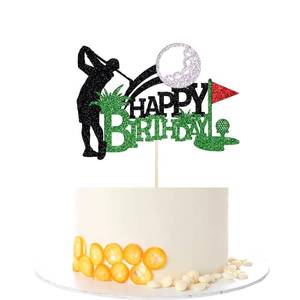 lot 18209 image: Kaoenla Golf Happy Birthday Cake Topper-Sport Theme Man Boy Girl Birthday Cake Decorations (Golf) - Retail $7