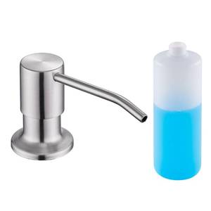 lot 18216 image: Sink Soap Dispenser Brushed Nickel, Soap Dispenser for Kitchen Sink Stainless Steel Refill from The Top Built in Sink Soap Dispensers with 13 OZ Soap Bottle - Retail $12