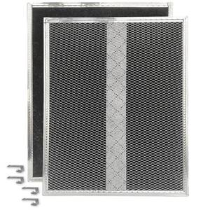 lot 18223 image: QKWL Upgraded Range Hood Activated Carbon Filter S99010308 Suitable for Bro-an Nut-one BPSF30 QS WS and GE WB02X10707 Ductless Range Hood Deodorising Filter 10.8 x 13.3 inches 2-pack - Retail $19