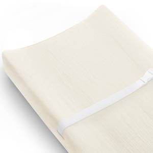 lot 18226 image: Changing Pad Cover for Baby Girls Boys, Muslin Changing Table Pad Covers with Boho Style, Neutral Color Soft and Breathable (Pale Yellow) - Retail $101