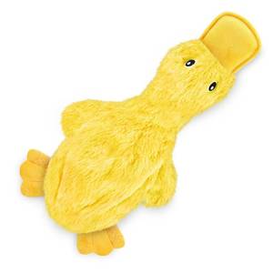 lot 18232 image: Best Pet Supplies Crinkle Dog Toy for Small, Medium, and Large Breeds, Cute No Stuffing Duck with Soft Squeaker, Fun for Indoor Puppies and Senior Pups, Plush No Mess Chew and Play - Yellow - Retail $6