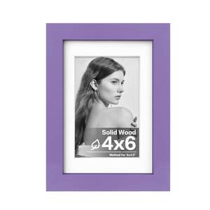 lot 18246 image: Egofine 4x6 Picture Frame Made of Solid Wood, Covered by Plexiglass Display Pictures 3.5x5 with Mat or 4x6 Without Mat for Table Top Display and Wall Mounting Photo Frame, Purple - Retail $7