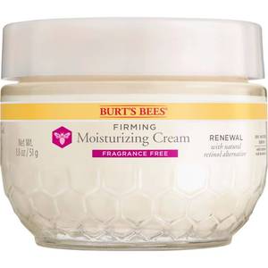 lot 18292 image: Burts Bees Renewal Fragrance-Free Firming Moisturizing Face Cream With Natural Retinol Alternative, Firming Face Cream With Bakuchiol, 99 Percent Natural Origin Skin Care, 1.8 oz. Tub - Retail $20