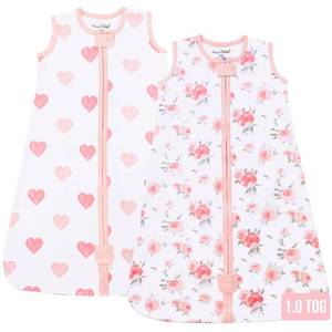 lot 18298 image: Baby Sleep Sack 1.0 TOG, Organic Cotton Baby Wearable Blanket with Two-Way Zipper, Swaddle Transition Baby Sleeping Bag, All-Season Sleep Sack for Newborn Infant Toddler Boy Girl, 2-Pack, 0-6 Month - Retail $40