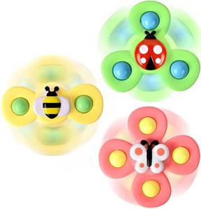 lot 18302 image: 3PCS Suction Cup Spinner Toys for 1 2 Year Old Boys Spinning Toys Baby Toys 12-18 Months Sensory Toys for Toddlers 1-3 Easter Basket Stuffers Gifts for 1 Year Old Girls - Retail $7