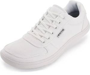 lot 19267 image: WHITIN Mens Barefoot Sneakers Wide Toe Box Casual Minimalist Minimus Zero Drop Sole Shoes Size 8.5 Width 8.5W Walking Training Lifting White 42 - Retail $38