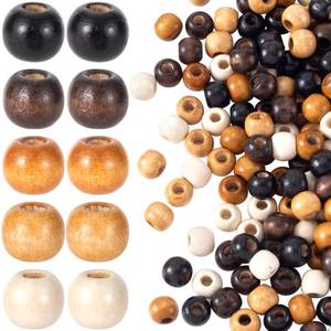 lot 20311 image: Pndeyo 100pcs Large Hole Wooden Beads for Crafts, Vintage Round Natural Wood Hair Bead, 5 Colors 9X10mm Wooden Loose Spacer Beads for Macrame Necklace Bracelet Hair DIY Craft Handmade Decor - Retail $6