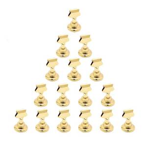 lot 20315 image: Urban Deco 16 Pieces Table Card Holder Place Card Holders 1.7 inches Gold Steel Card Holders for Photos, Food Signs, Memo Notes, Weddings, Restaurants, Birthdays. (Gold) - Retail $23