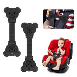 lot 20318 image: Anti Escape Strap Lock Baby Harness Chest Clip, Baby Safety Strap Prevent ChildrenKids Taking Their Arms Out of High ChairsStrollersBaby Reins(2 Pack, Bear-Shaped) - Retail $10