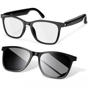 lot 20321 image: Smart Glasses, Blue Light Blocking Clear Lenses  Magnetic Clip-On Sunglasses, Bluetooth Glasses with Open Ear Speaker, Voice Assistant Compatible for iPhone Android - Retail $40