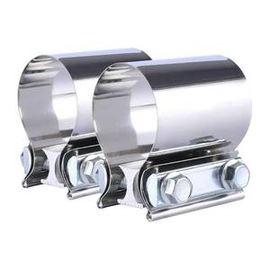 lot 20323 image: BATONECO 2 Inch Butt Joint Exhaust Seal Band Clamp,Exhaust Band Clamp T304 Stainless Steel Universal (2 Packs) Metallic - Retail $18