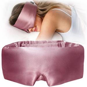 lot 20326 image: YFONG Silk Eye Mask for Sleeping Women and Men for Total Blackout, 100percent Pure Mulberry Silk Sleep Mask, 22 Momme 6a Fibers - Blindfold Sleep Mask Side Sleeper Eye Cover with Adjustable Band (Pink) - Retail $16