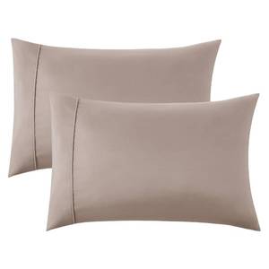 lot 20333 image: Bedsure Queen Pillow Cases Set of 2 - Khaki Brushed Microfiber Pillowcase 2 Pack, Super Soft Pillowcase, Pillow Case Covers with Envelope Closure, Wrinkle, Fade and Stain Resistant, 20x30 Inches - Retail $9