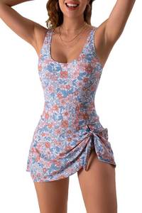 lot 20339 image: Eomenie One Piece Swimdress Swimsuits for Women Tummy Control Swim Dresses Skirt Bathing Suit M - Retail $40