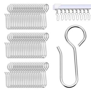 lot 20349 image: S-Shaped Small Metal Curtain Hooks - 60 Pcs Drapery Hooks for Ceiling Track - Retail $8