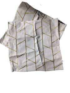 lot 20350 image: White and Gold Geometric Pattern Fabric - Retail $15