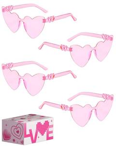 lot 16146 image: Chicpop 4 Pairs Heart Sunglasses for Women Valentine Glasses Bulk Eyewear Accessories for Party Favor - Retail $5