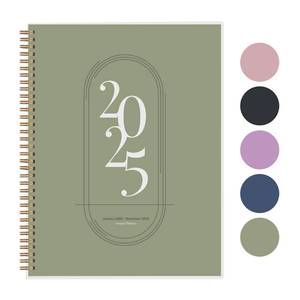 lot 16158 image: Rileys 2025 Weekly Planner - Annual Weekly and Monthly Agenda Planner, Jan - Dec 2025, Flexible Cover, Notes Pages, Twin-Wire Binding (8.5 x 11-Inches, Green) - Retail $7