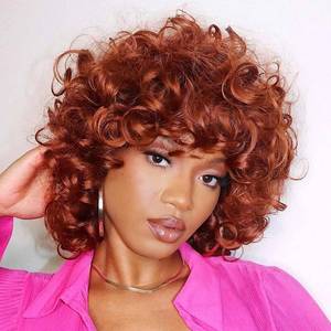 lot 16171 image: LOSMOEER Auburn Ocean Wave Crochet Hair 8 Inch, 8 Packs Deep Wave Crochet Hair for Women, Short Curly Crochet Braids Pre Looped Beach Curl Hair Extensions - Retail $27