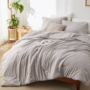 lot 17646 image: Bedsure California King Comforter Set - Soft Microfiber Bedding for All Seasons, 3 Pieces, 1 Comforter 104x96in and 2 Pillow Shams 20inx36in2in - Retail $60in